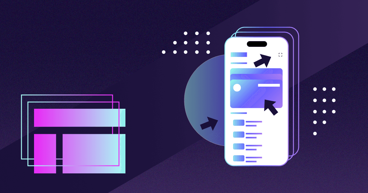Illustration showing a mobile phone UX and minimal layout.