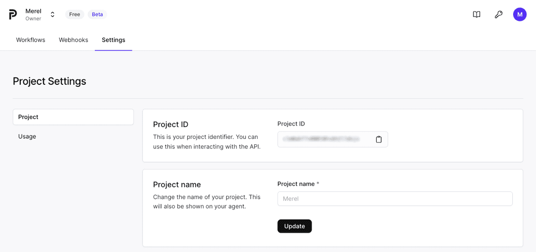 An image displaying where the project identifier is placed.
