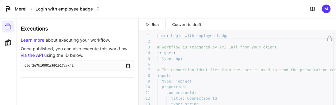 An image displaying the documentation link next to the profile icon.