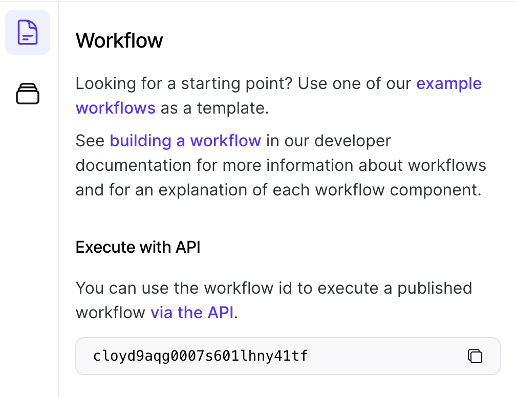 Workflow ID being shown in the workflow tab