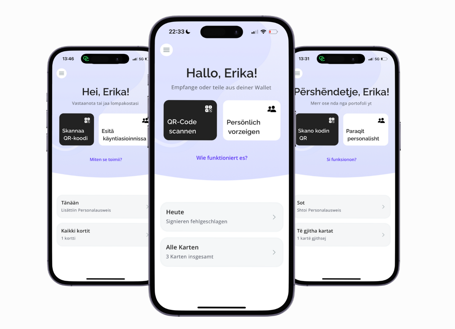 The wallet homepage